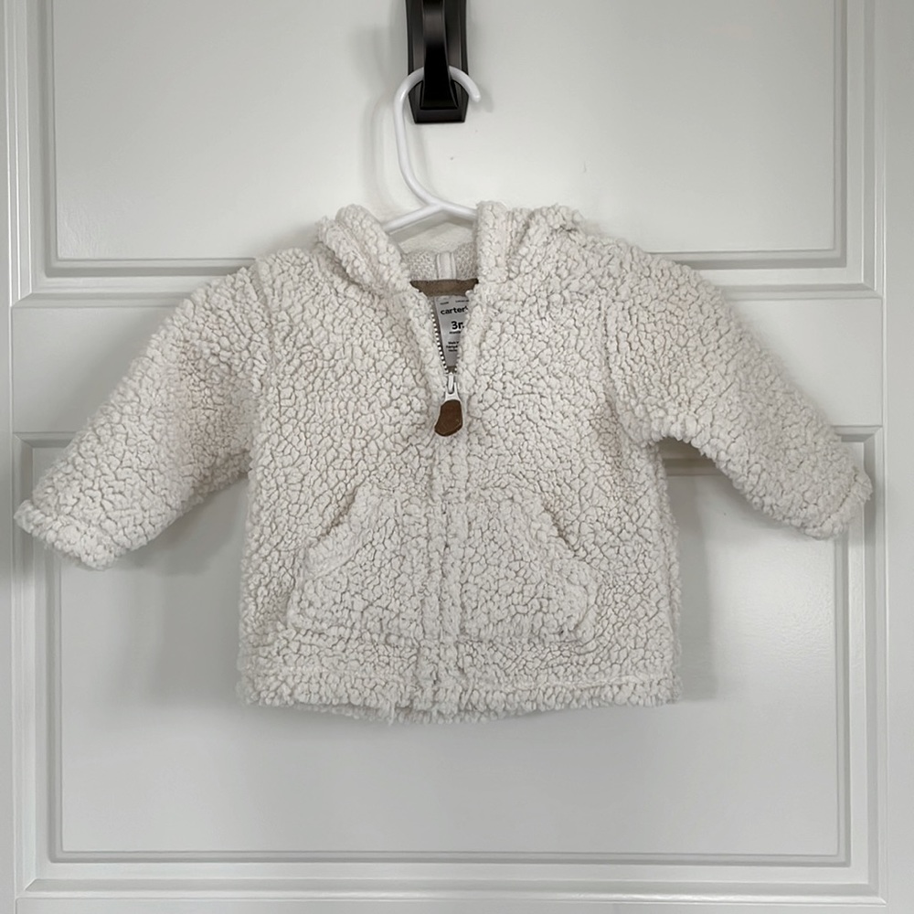 Carter’s Bear Ear Ivory Sweatshirt Hoodie 3 Months